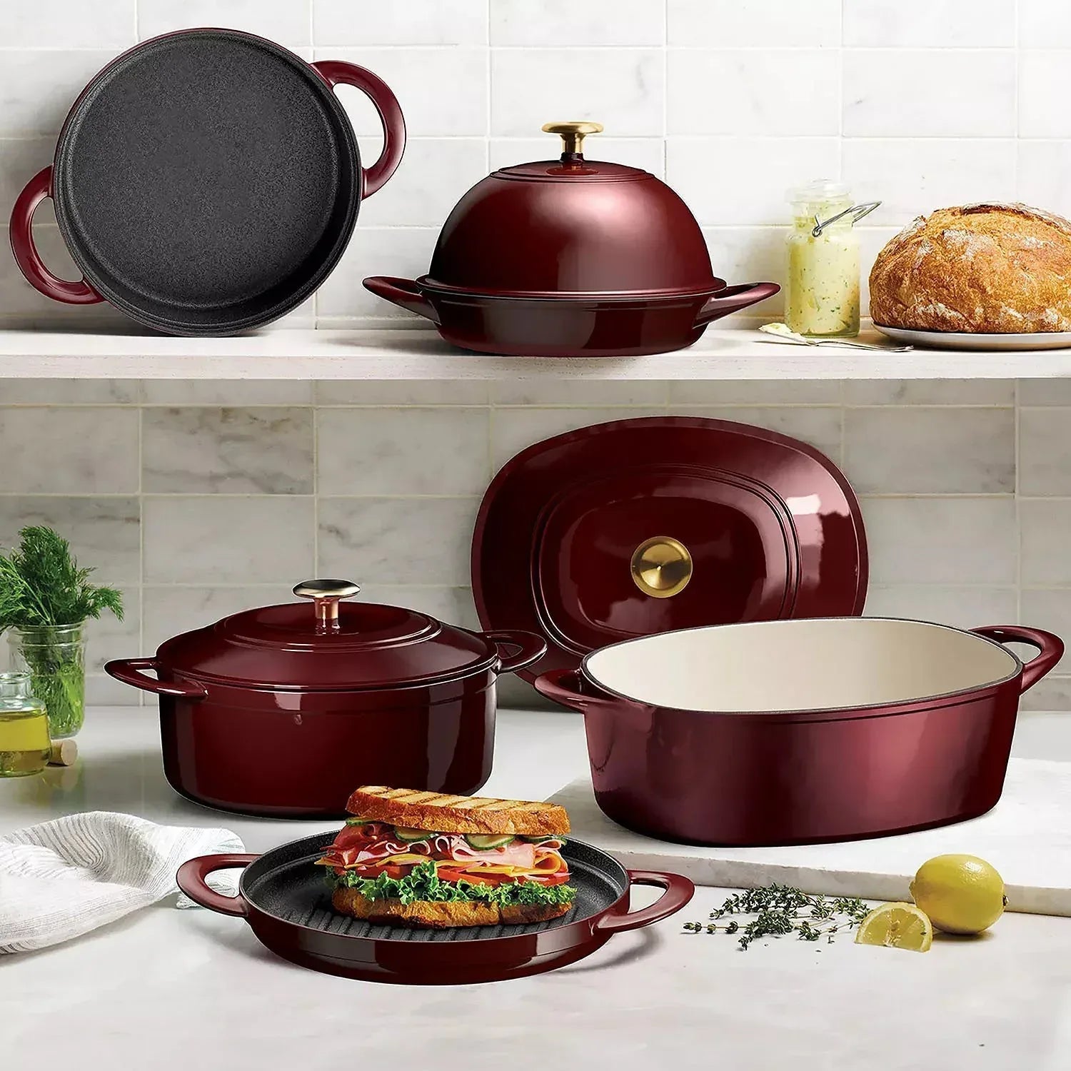 Tramontina 7-Quart Enameled Cast Iron Dutch Oven, Choose Color