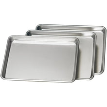 Quarter-size aluminum baking sheets with rolled rims