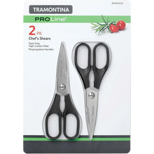 Chef's shears 2-pack on retail card, high-carbon steel blades, polypropylene handles