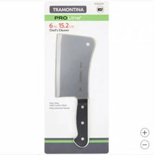 Tramontina ProLine 6 in chef's cleaver knife with dark handle, on package