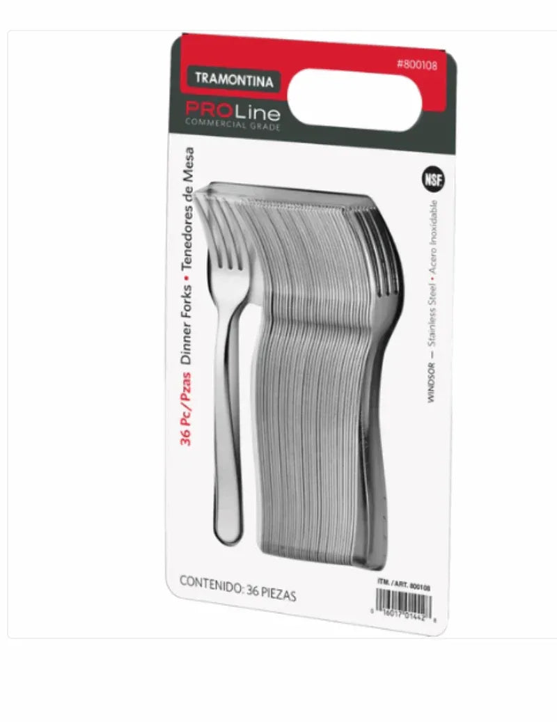Tramontina ProLine Windsor Dinner Fork, Stainless Steel, 36-count - USA MEGA SHOP
