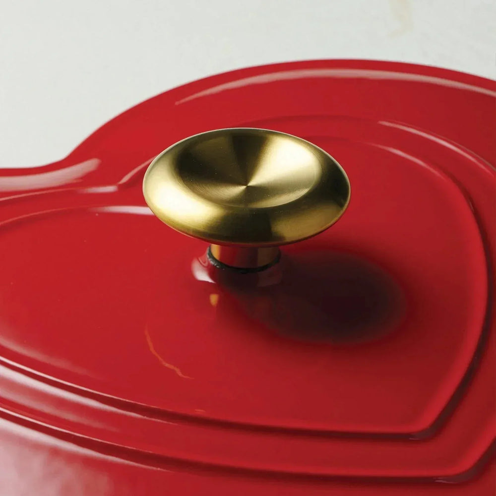 Tramontina 3-Quart Heart Shape Enameled Cast Iron Dutch Oven (Shallow, Oven Safe) - USA MEGA SHOP