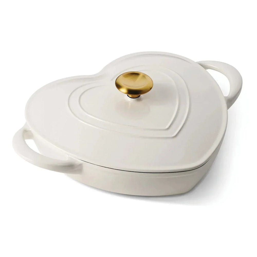 Tramontina 3-Quart Heart Shape Enameled Cast Iron Dutch Oven (Shallow, Oven Safe) - USA MEGA SHOP