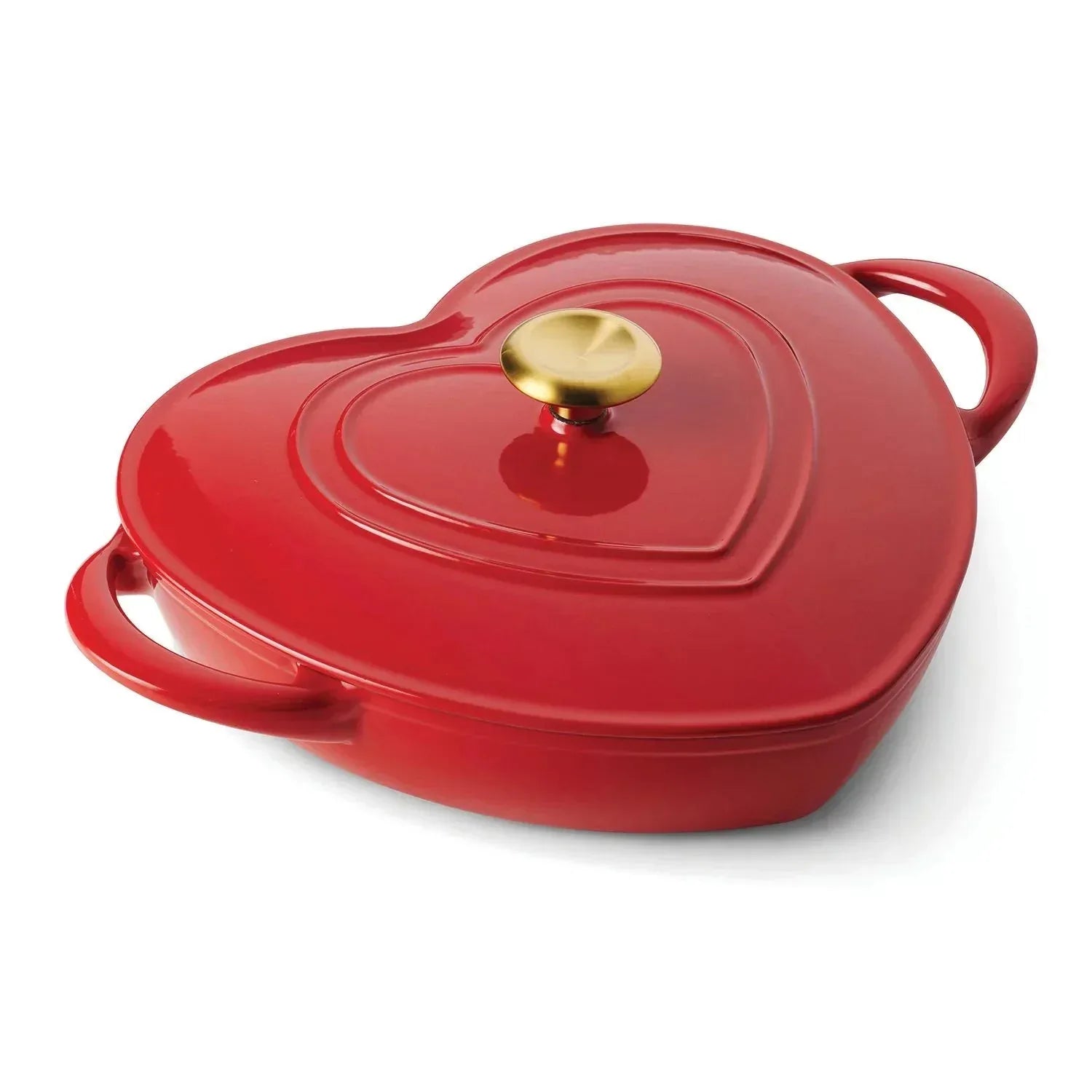 Tramontina 3-Quart Heart Shape Enameled Cast Iron Dutch Oven (Shallow, Oven Safe) - USA MEGA SHOP