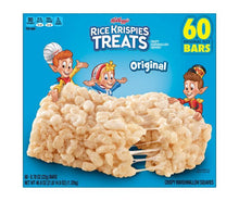 Rice Krispies Treats Original bar box front with 60 bars, crispy marshmallow squares