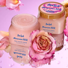 Tree Hut Moroccan Rose shea sugar scrub jars with pink creamy texture