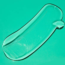 Transparent gel swatch in a capsule shape for moisturizing shave oil