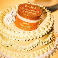 Tree Hut Golden Vanilla daily moisturizing scrub jars arranged on a decorative tray