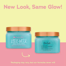 Tree Hut Lotus Water shea sugar scrub jars, turquoise tubs with orange lids