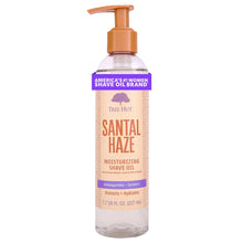 Moisturizing shave oil bottle with pump, Tree Hut Santal Haze