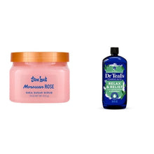 Bath bundle: Moroccan Rose scrub jar and Relax & Relief foaming bath bottle