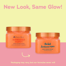 Two Tree Hut Sunkissed Poppy shea sugar scrub jars, orange, 18 oz each