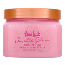 Tree Hut Sunlit Glow shea sugar scrub tub, pink scrub with orange lid