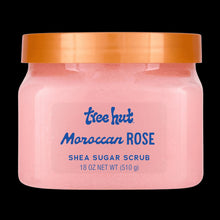 Tree Hut Moroccan Rose shea sugar scrub tub, pink scrub with orange lid