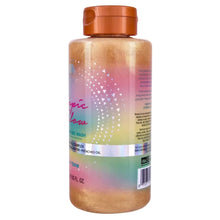 Foaming gel body wash bottle with orange cap and back label details