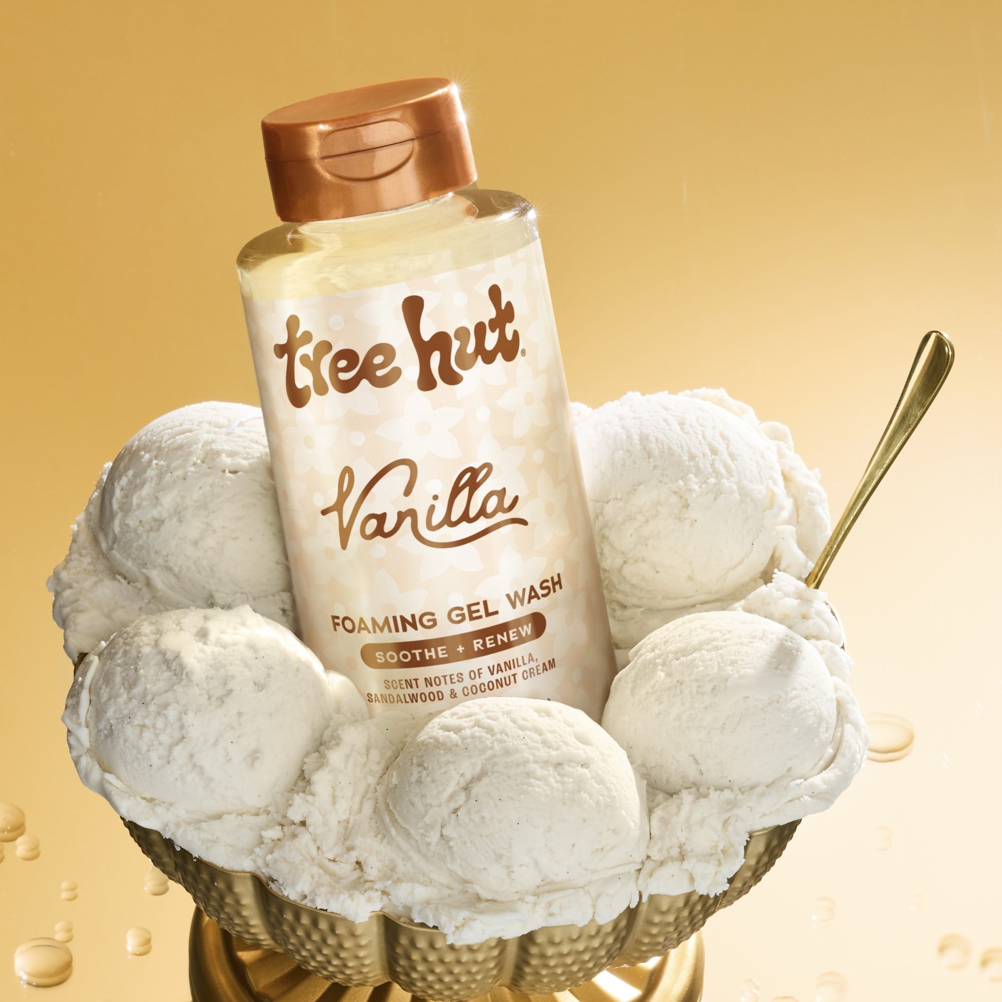 Tree Hut Vanilla Soothing Foaming Gel Body Wash, 18 fl oz