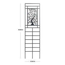 Black tree-of-life metal trellis, 83.86 in tall and 22.83 in wide