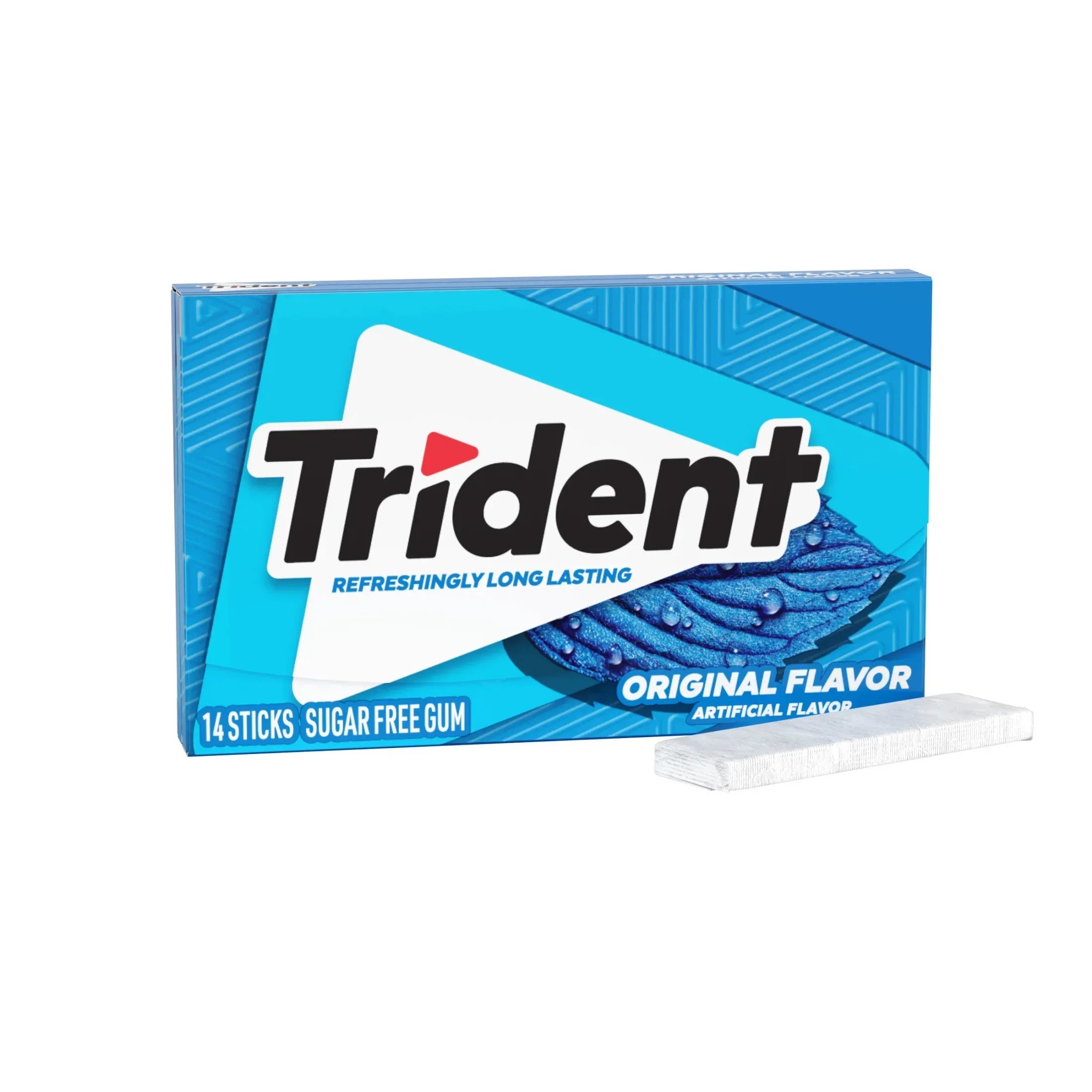 Trident Sugar Free Gum, Bubblegum, Regular Size, 14 Pieces