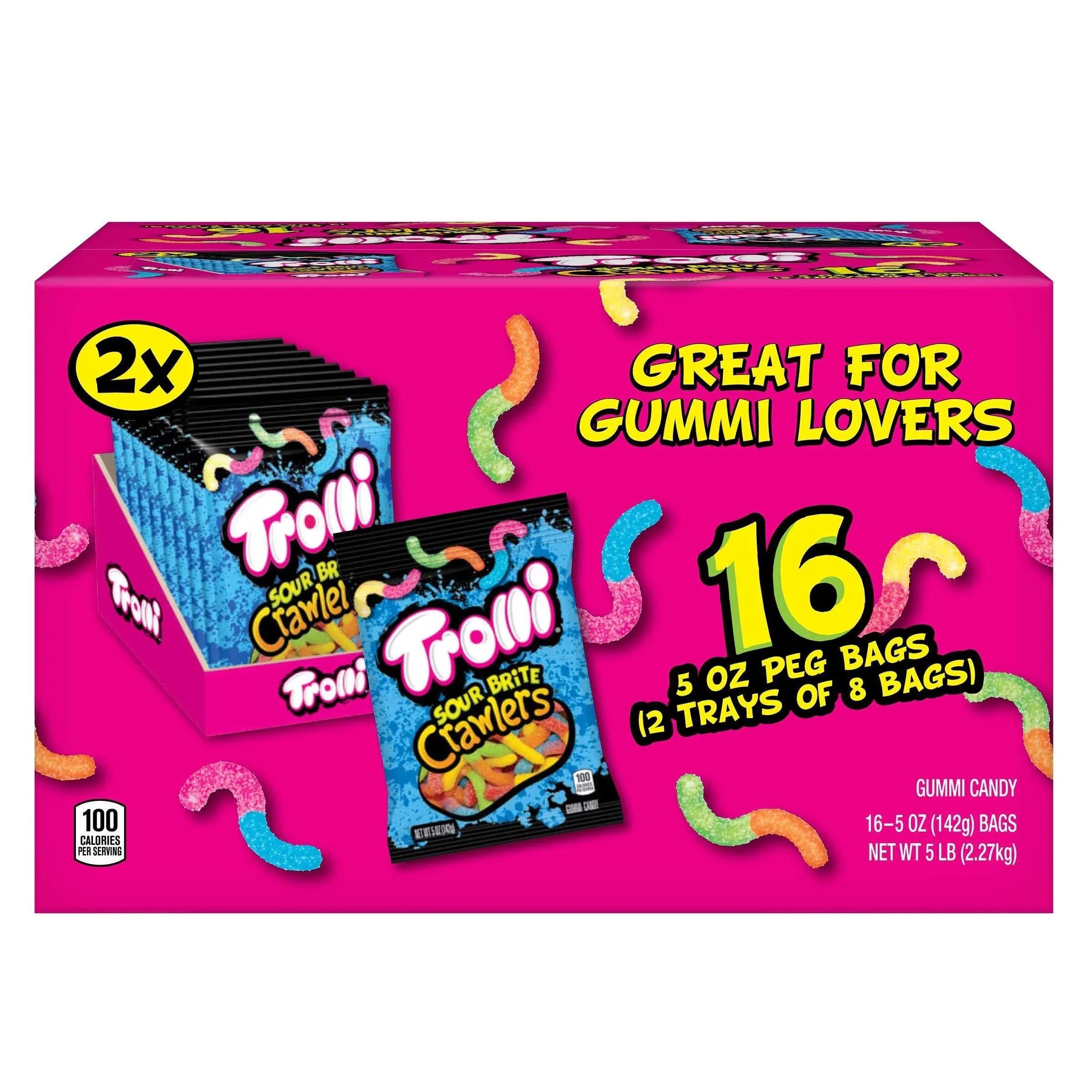 Trolli Sour Brite Crawlers Candy, 5 oz, 16-count - USA MEGA SHOP