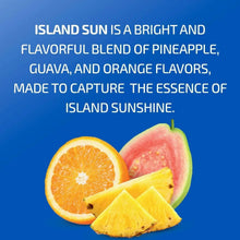 TruLabs Island Sun multivitamin drink mix stick pack with citrus and fruit illustration