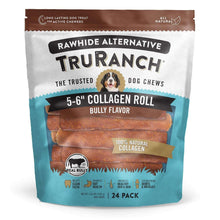 Collagen bully roll dog treats, brown pouch pack (24 ct)
