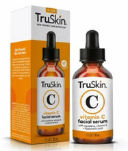 TruSkin vitamin C facial serum bottle with black dropper and amber-colored liquid