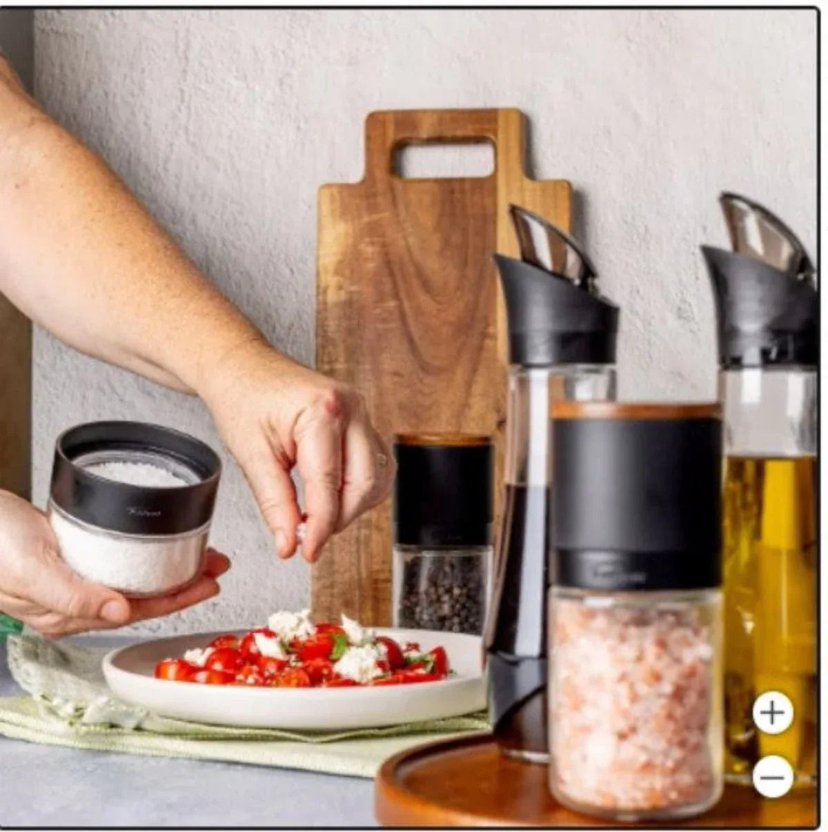 Trudeau Lazy Susan Seasoning Station, 6-piece Set - USA MEGA SHOP
