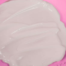 Shave cream smear, thick glossy white gel spreading in soft curves