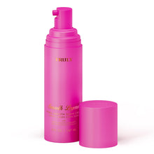 Hydra-Smooth shave cream bottle with matching cap, pink pump-style container
