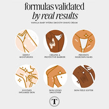 Shave cream benefits chart with skin-result icons