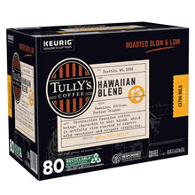 Tully's Hawaiian Blend extra bold 80-count K-cup pods box, side view