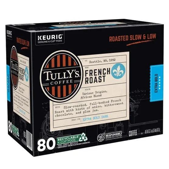 Tully's Coffee French Roast K-Cup Pods, 80-count - USA MEGA SHOP