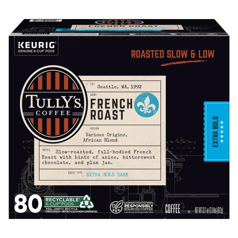 Tully's Coffee French Roast K-Cup Pods, 80-count - USA MEGA SHOP