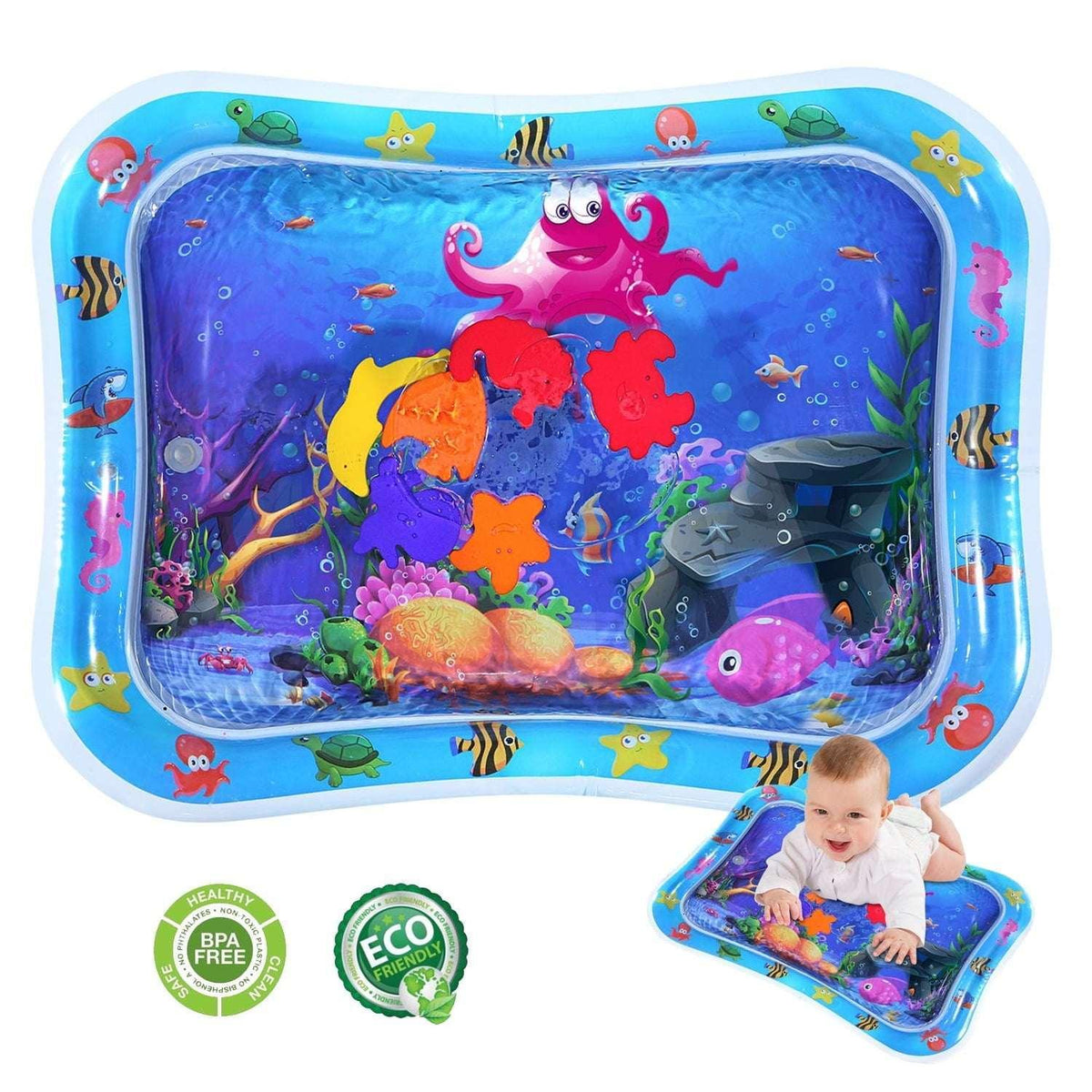 Tummy Time Mat, BUSATIA Inflatable Water Mat for 3 6 12 Months Infant Baby Girls Boys Newborn - USA MEGA SHOP