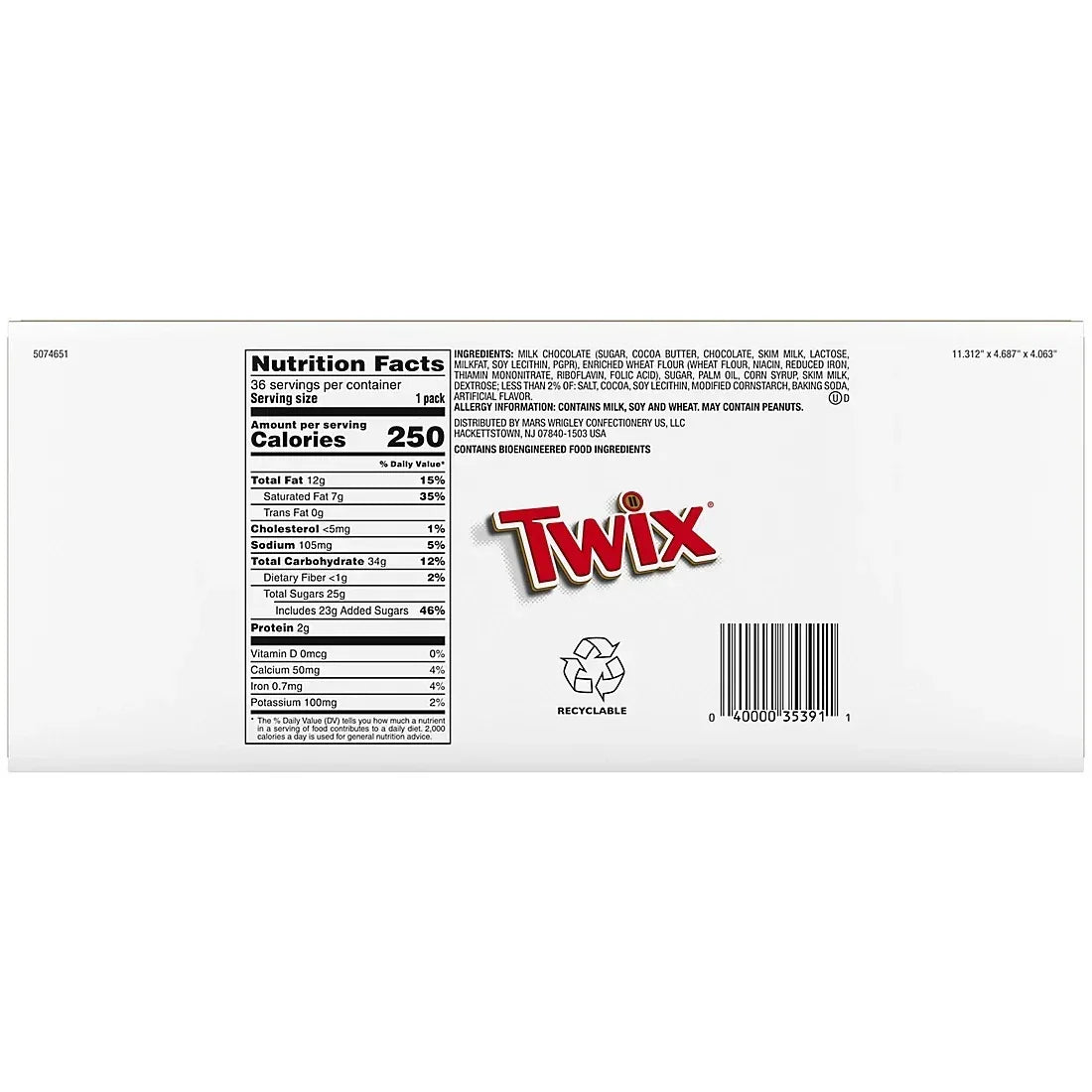 Twix Caramel Cookie Chocolate Bars, 36 ct.