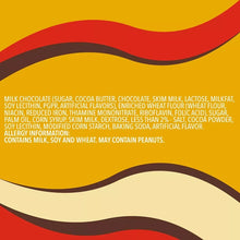 Twix milk chocolate ingredients panel on back wrapper