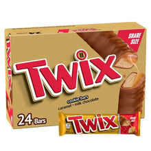 Share-size Twix cookie bars box, 24-count, caramel and milk chocolate
