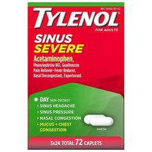 Tylenol Sinus Severe non-drowsy day cold caplets box, red, for adults