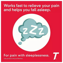 Tylenol PM box benefit panel with ZZZ sleep icon