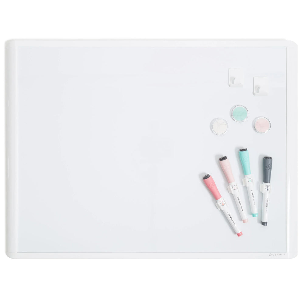 U Brands 17 x 23 in. Dry Erase Whiteboard Value Pack, Assorted Dry Erase Markers, Plastic Frame - USA MEGA SHOP