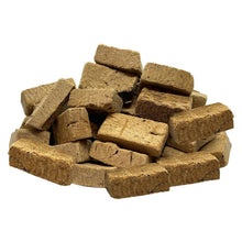 Freeze-dried beef liver dog and cat treats, small brown cube pieces