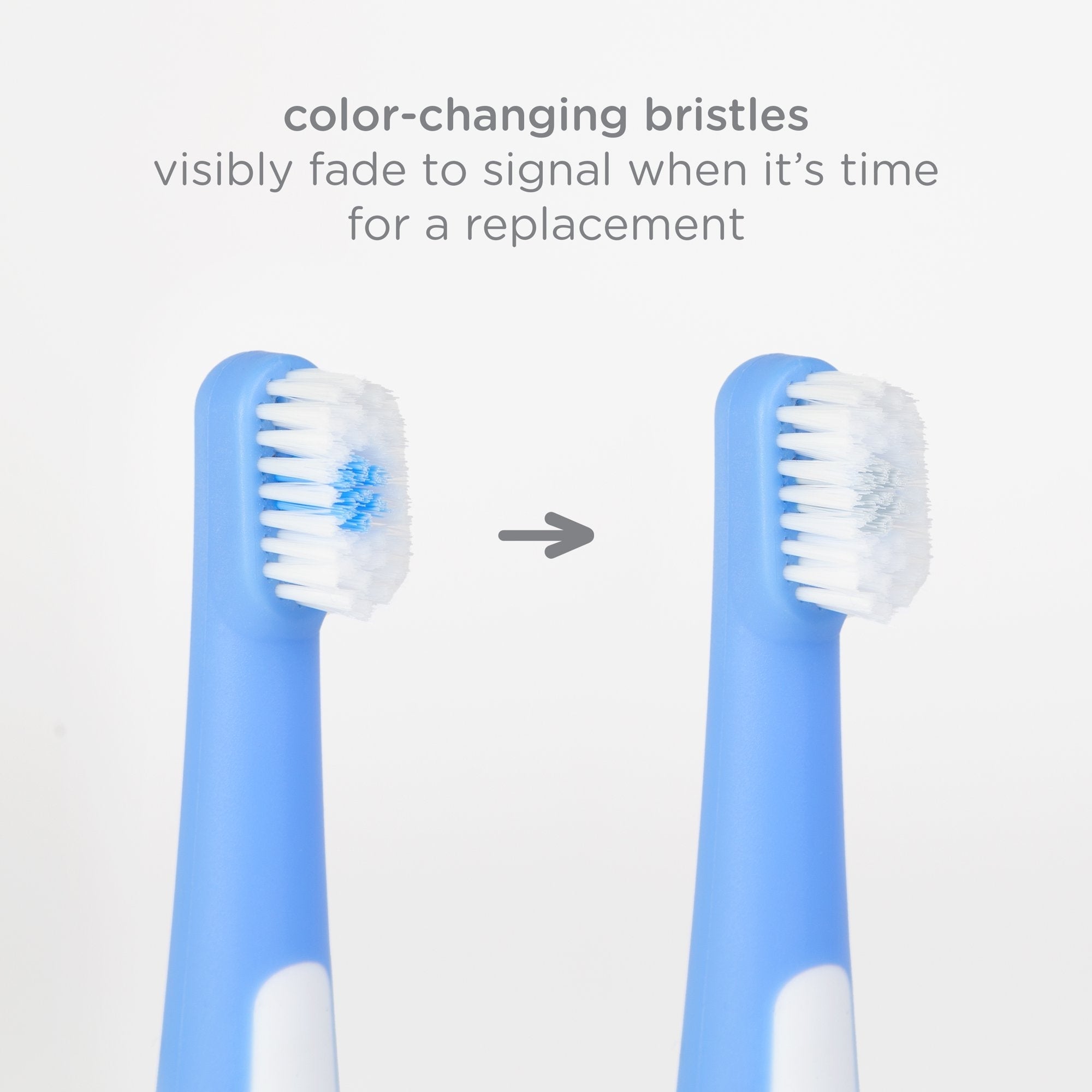 Ubbi 3 pcs Toothbrush Training Set for Babies and Toddlers, Includes Silicone Finger Brush, 360° and Soft Bristled Toothbrush, Polaris Blue