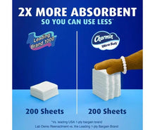 2x more absorbent toilet paper comparison with two 200-sheet stacks