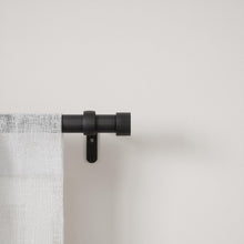 Matte black 3/4 in curtain rod bracket with wall plate