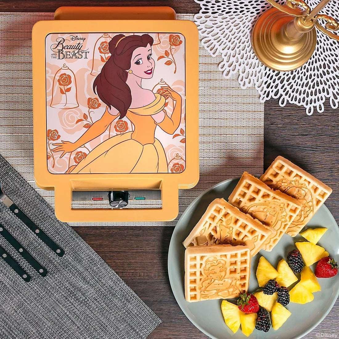 Uncanny Brands Disney Beauty and the Beast Waffle Maker