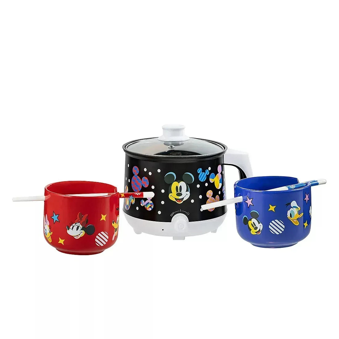 Uncanny Brands Disney Mickey Mouse Hot Pot with Ramen Bowls