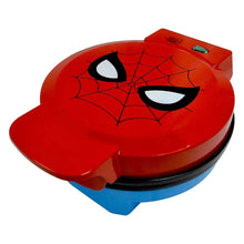 Spiderman waffle maker with web-face lid and blue base