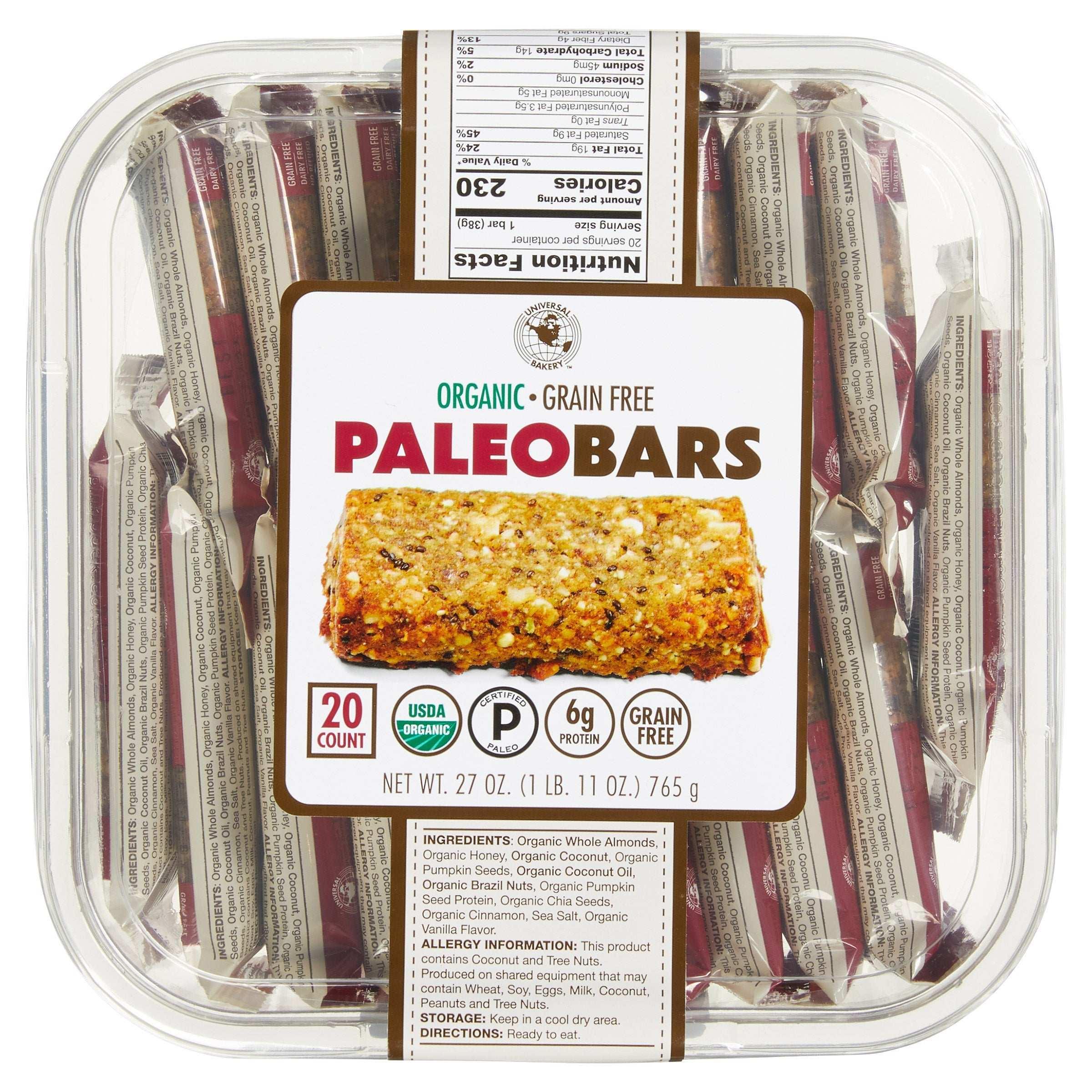 Universal Bakery Organic Paleo Bars, 20-Count - USA MEGA SHOP