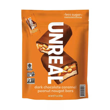Dark chocolate caramel peanut nougat bar bag with front label