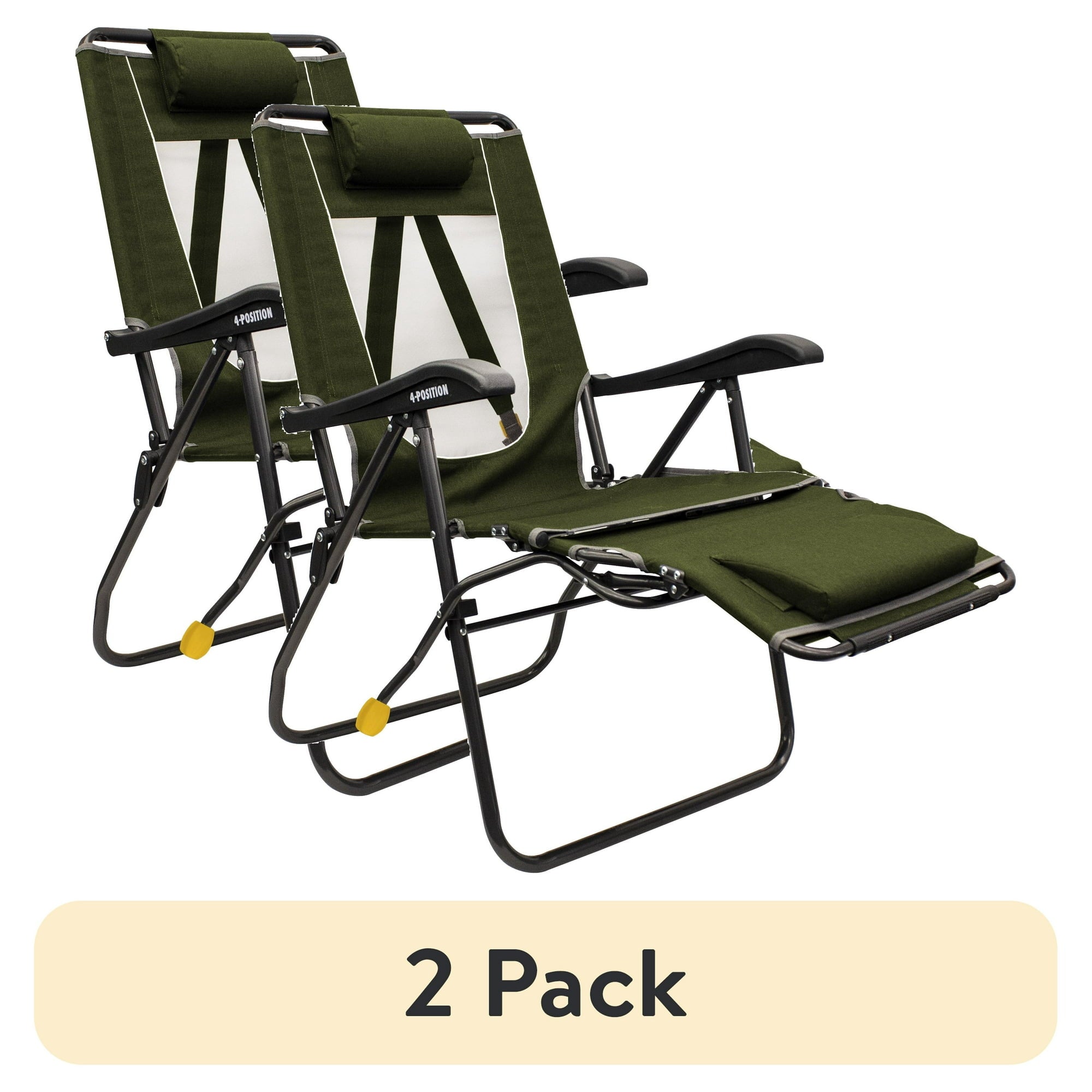 GCI Outdoor Legz Up Lounger Adjustable Folding Recliner Camp Chair, Heathered Loden
